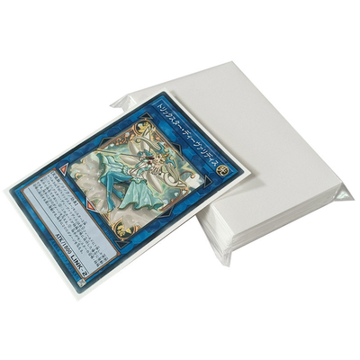 ขนาดมาตรฐานที่กำหนดเอง YGO 62x89mm Board Game Sleeves Plastic Card Sleeves White Texture