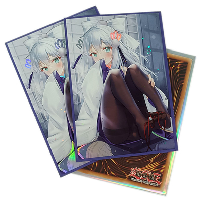 Custom Anime Card Sleeves Yugioh Japan ขนาด 62x89mm Solid Art พิมพ์การ์ดเกมแขนพลาสติก Trading Card Sleeves